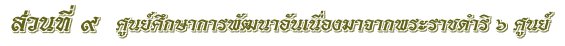 ศูนย์ศึกษาการพัฒนาอันเนื่องมาจากพระราชดำริ ๖ ศูนย์