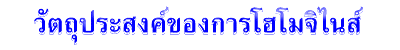 วัตถุประสงค์ของการโฮโมจิไนส์