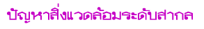ปัญหาสิ่งแวดล้อมระดับสากล